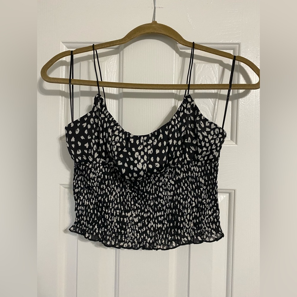 Black & White Spaghetti Crop Tank